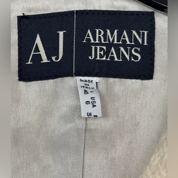 Armani Jeans vintage cream textured wool blazer size 6 - Picture 4 of 8